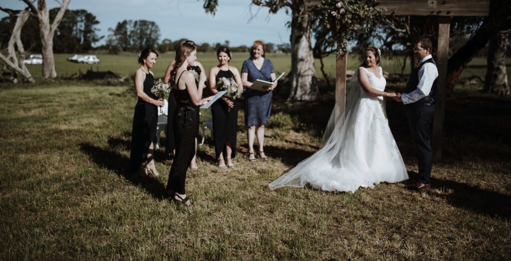 Kierin and Nikki's country wedding with Tanya McDonald Marriage Celebrant
