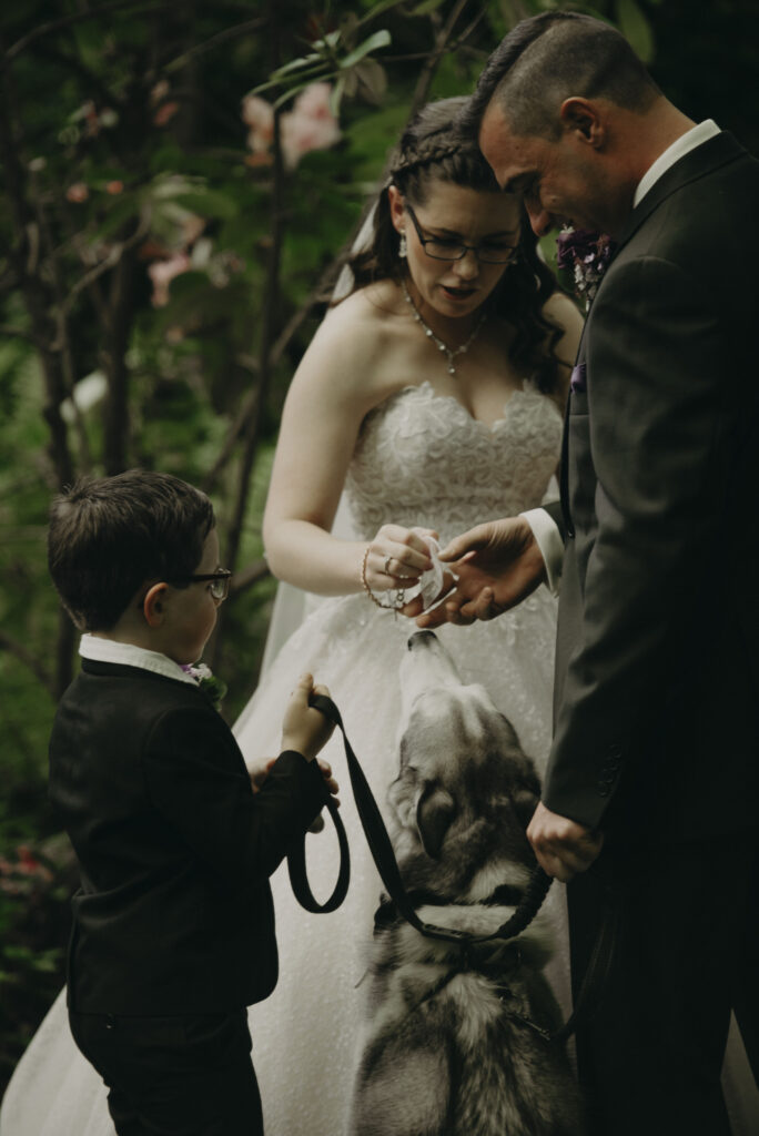 Involving your child in the wedding during the ring ceremony