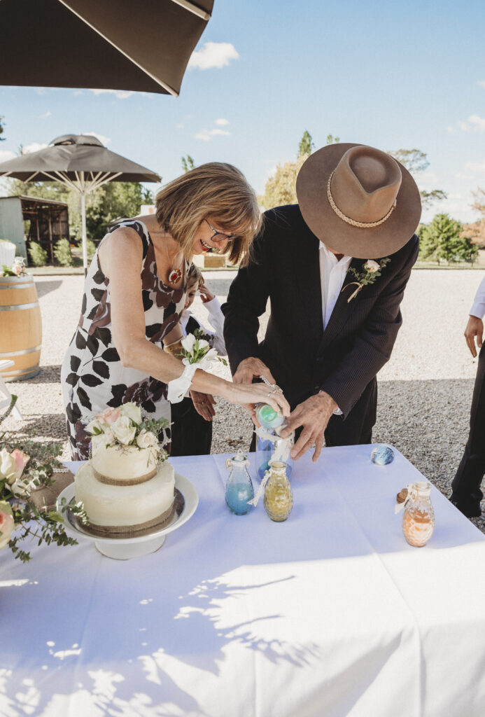 Tijana and Andrew's Rowlee Wine Orange Wedding with Tanya McDonald Marriage Celebrant - Sand Ceremony